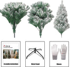 Artificial Christmas Tree 6FT Snow Flocked 850 Tips Metal Stand Asinse