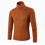 Slim-fit Men's Knitted Turtleneck Solid Color Sweater