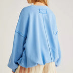 Multicolor Casual Loose-fit Long-sleeve Fringed Pullover Hoodie For Women