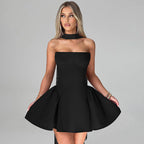 Sexy Tube Top Dress With Back Zipper Design Ins Fashion Short Dress For Party Clothing Women