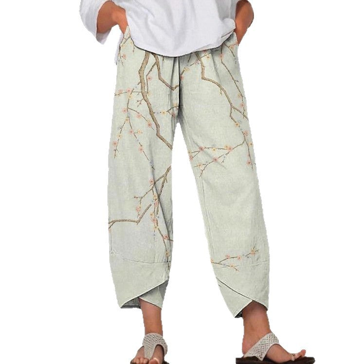 Minimalist Women's Pants Featuring A Patchwork Animal-print Design