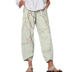 Minimalist Women's Pants Featuring A Patchwork Animal-print Design