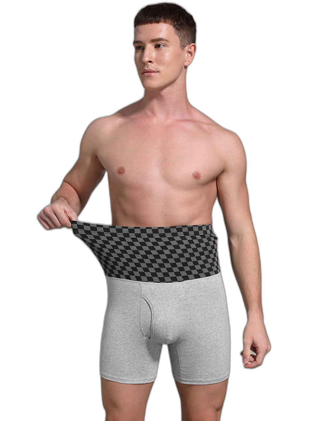 Men's Tummy Control Boxer Briefs With Functional Fly