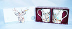 Set Of 2 Two Reindeer Mugs Christmas Wildlife onardo Collection China