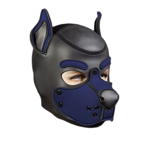 Mr S Leather Neoprene K9 Puppy Hood | Black/Navy