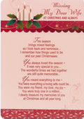 In Loving Memory - Missing My Dear Wife At Christmas And Always - Grave/Graveside Memorial Card