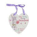 Grandma Decorative Heart, Bunny and Flowers Hanging Wall Plaque