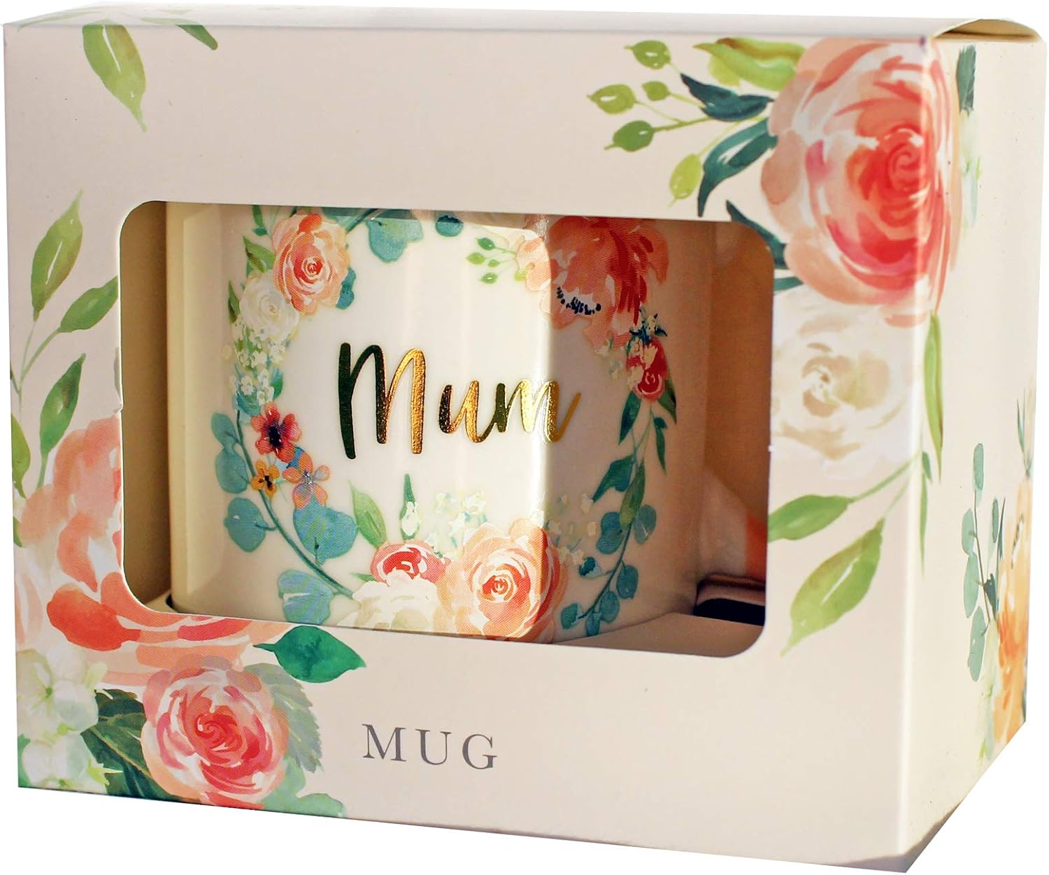 Floral Mug with Gold Foil Wording from Peaches and Cream - Mum