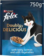 4 x Felix Cat Doubly Delicious Salmon & Vegetable - 750GM