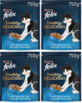 4 x Felix Cat Doubly Delicious Salmon & Vegetable - 750GM