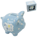 Heart and Star Piggy Bank - Baby Boy