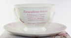 Vintage Lane Collection, Rose Fine Bone China Afternoon Tea Set 'Grandma With Love', From The Vintage Lane Collection By Jennifer Rose, Cup and Saucer Set, Cup 10x7cm, Saucer 16cm, Gift Boxed, Microwave and Dishwasher Safe