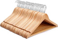 KEPLIN Strong Walnut Wood Wooden Coat Hangers  (Natural, 30 Pack). New but 1 hanger missing. Open scruffy box.