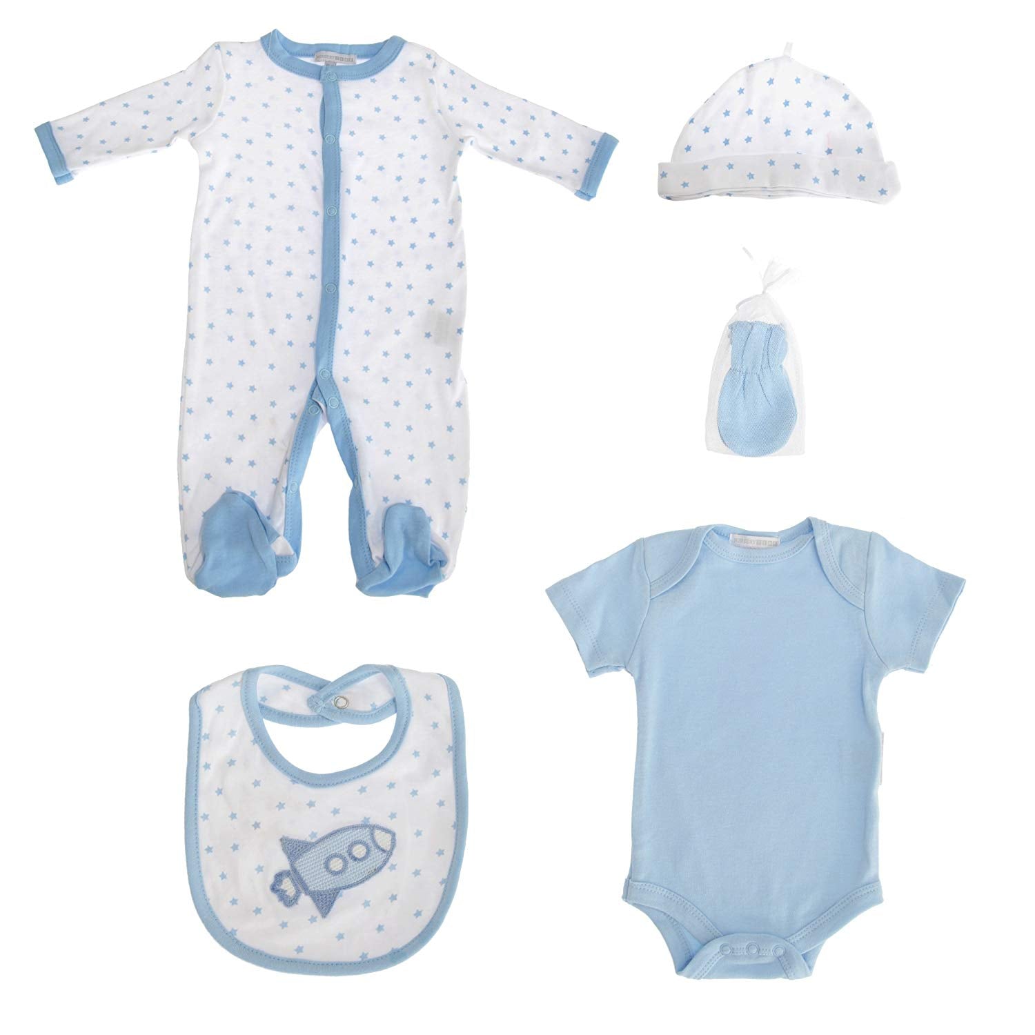 Nursery Time Rocket and Stars Baby 5 Piece Gift Set