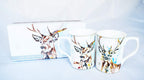 Set Of 2 Two Reindeer Mugs Christmas Wildlife onardo Collection China