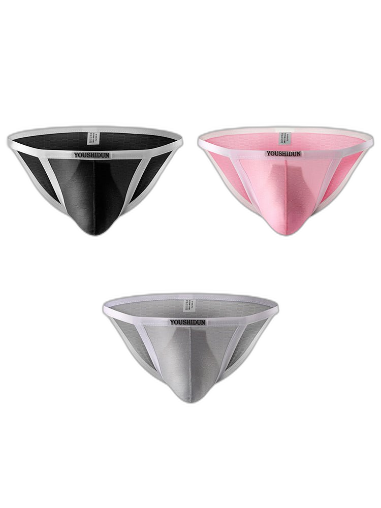 3-pack Men's Low Waist Sexy Narrow Hem Breathable Briefs