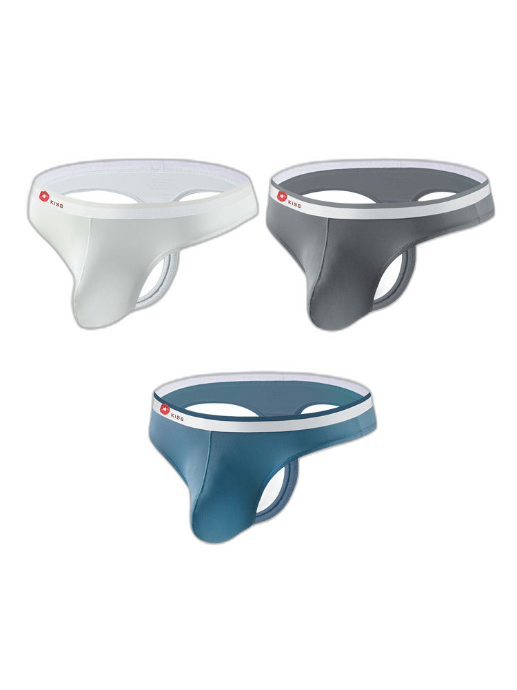 3 Pack Men's U-Pouch Ice Silk Sexy Thong