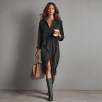 The Chic Edit – Women’s Button-Down Collar Casual Dress