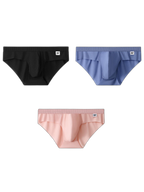 3 Pack Men's Ultra-Thin Breathable Ribbed Ice Silk Briefs