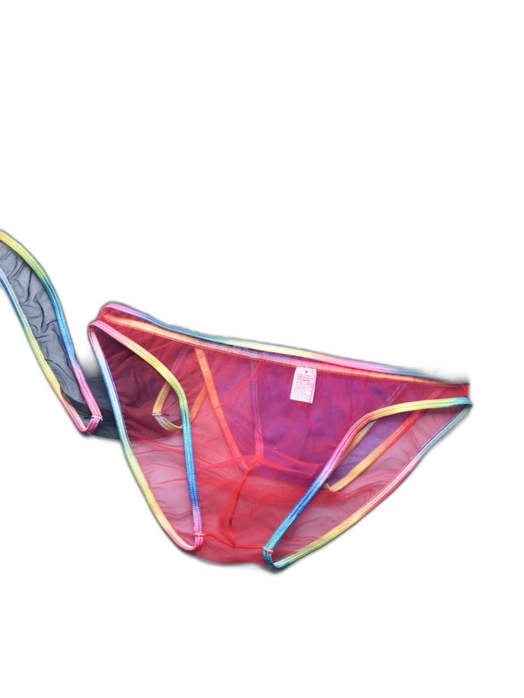3-pack Men's Ultra-sheer Rainbow-edge Mesh Briefs