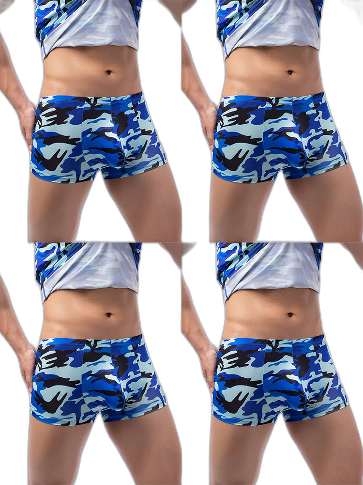 4-pack Men's Low-rise U-pouch Camouflage Boxer Briefs