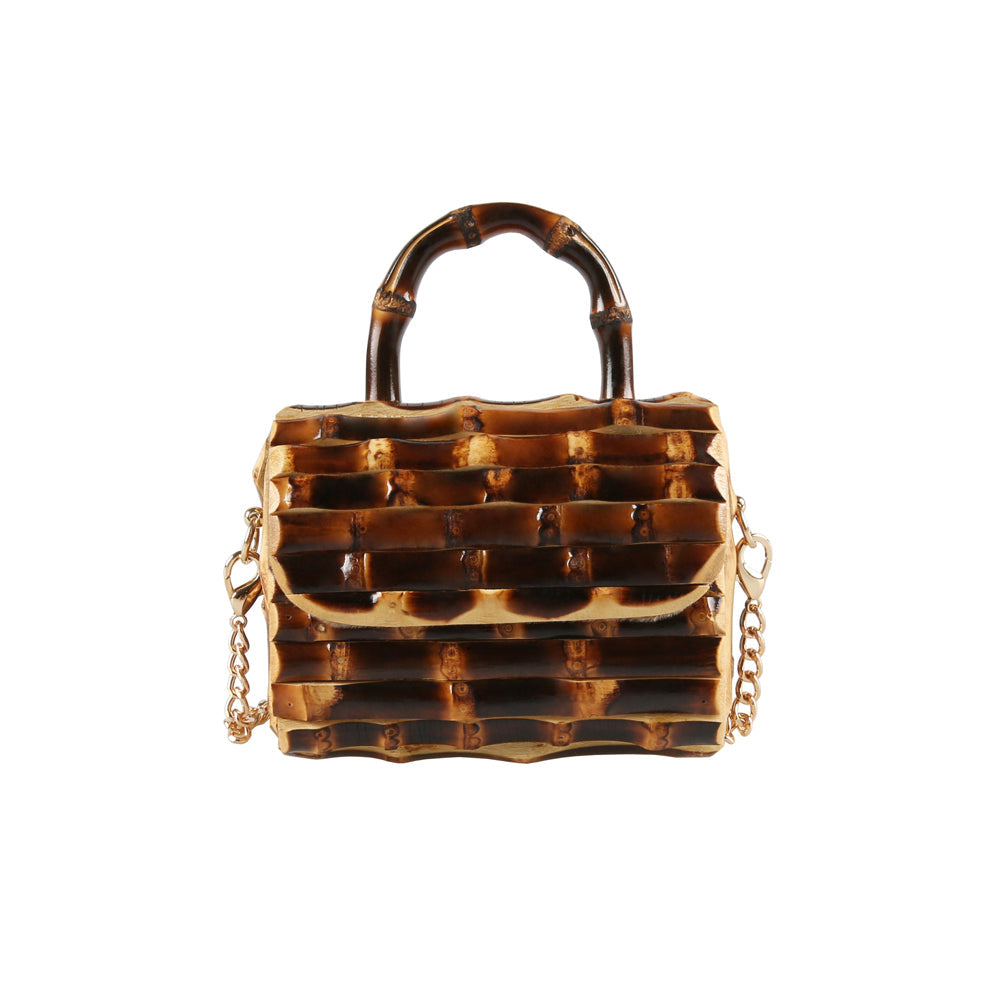 Handmade Woven Straw Chain Shoulder Bag - Pastoral Style Crossbody Purse for Women