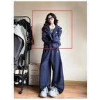 Hooded Cardigan Top Chic Casual Sportswear Set