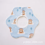 Pure Cotton 360° Rotatable Baby Bib - Petal-Shaped Drool Bib