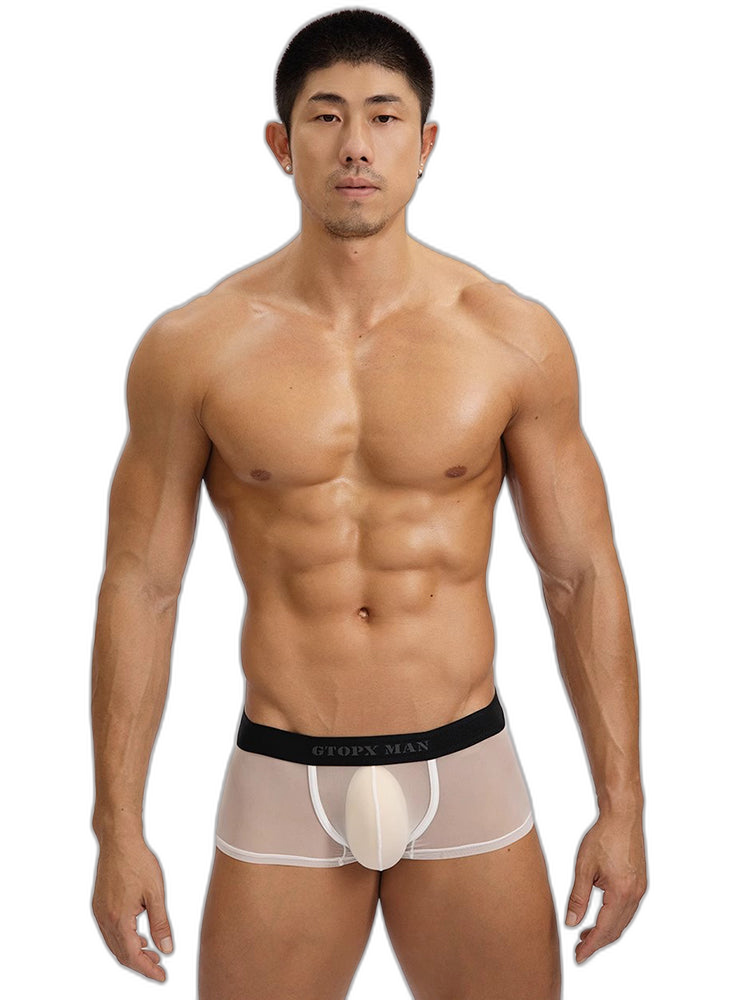 2-Pack Men's Breathable Mesh Ice Silk U-convex Low Waist Boxer Briefs
