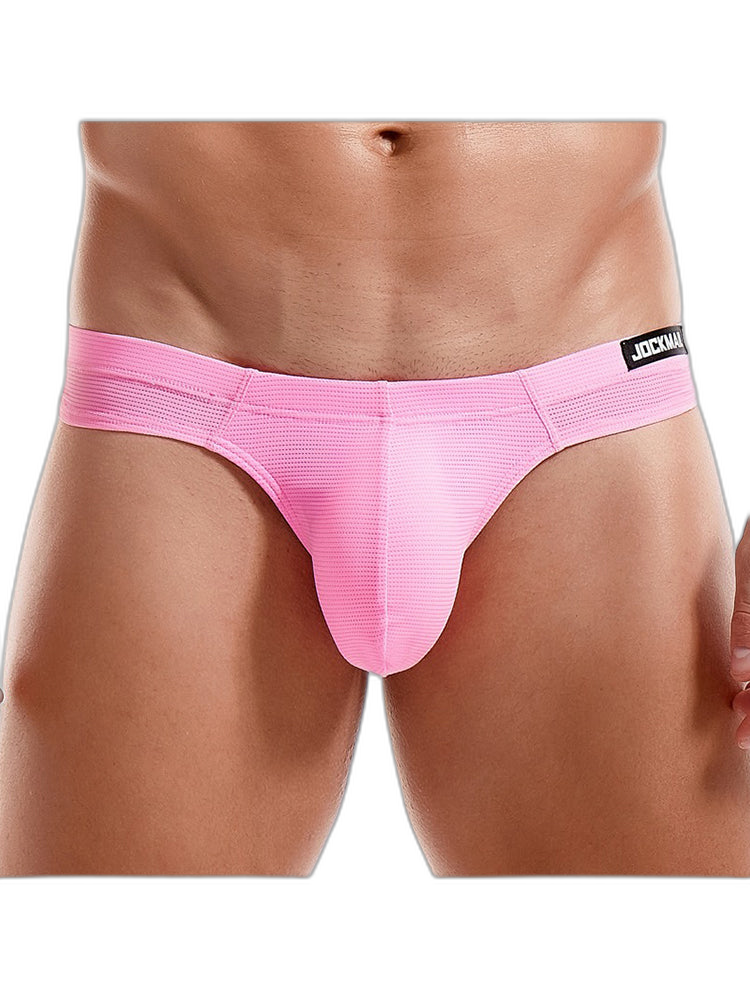 Men's Simple Breathable Mesh Pouch Thong & Strings