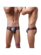 4-pack Men's Lace Print Sheer Mesh Bohemian Boxer Briefs