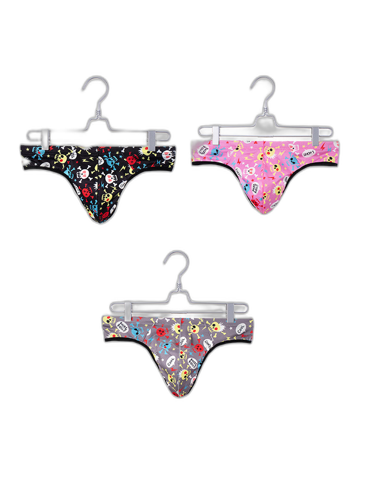 3 Pack Men's Skull Print Thong - Edgy & Sexy