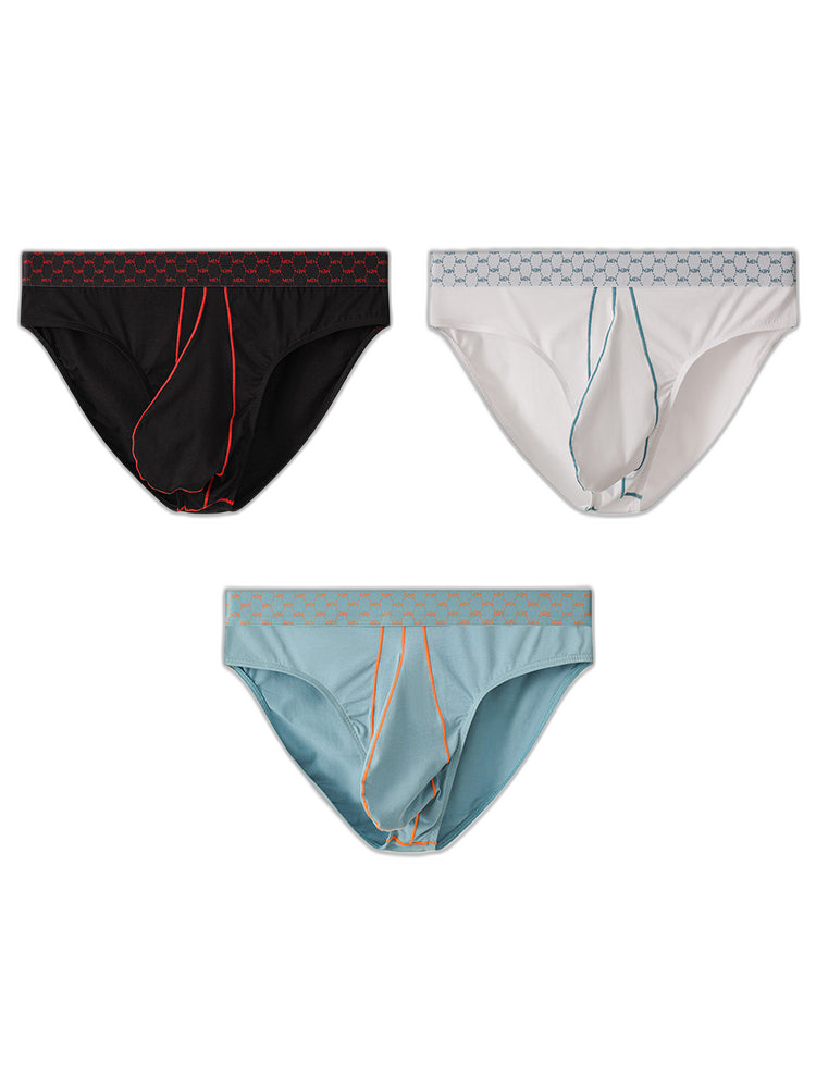 3 Pack Men's Sexy Large Pouch Breathable Comfortable Cotton Briefs