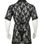 Masculine Lace Thong + Bathrobe Set