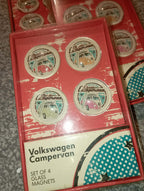 1 PACK VOLKSWAGON CAMPERVAN Set of 4 GLASS MAGNETS