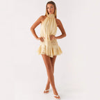 Women's Halter Pleated Dress Fashion