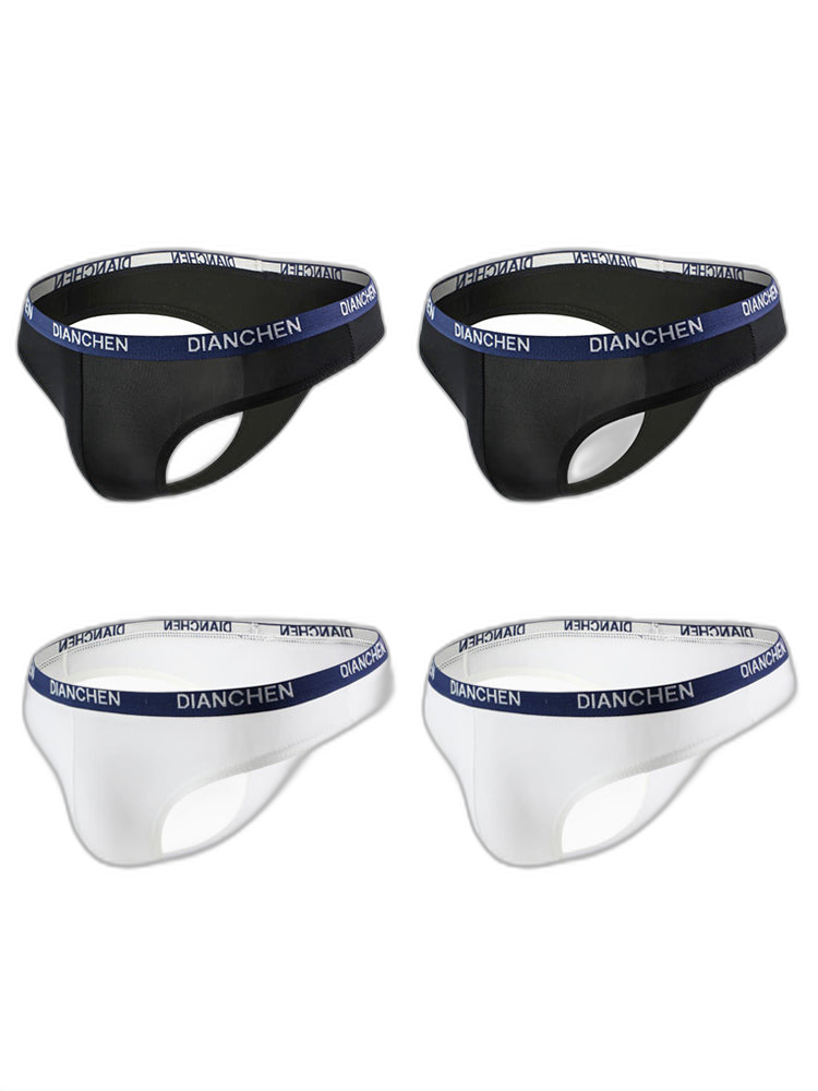 4 Pack Men's Sexy Comfortable Ice Silk Breathable Thong