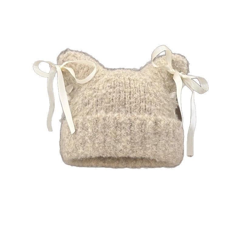 Bow-knot Knitted Casual Hat For Women