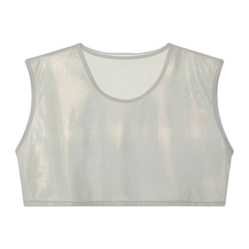 Shiny Sleeveless Crop Vest / Briefs