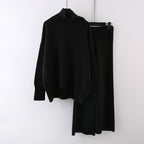 Women's Clothing Casual Sweater Wide Leg Pants Two-piece Set