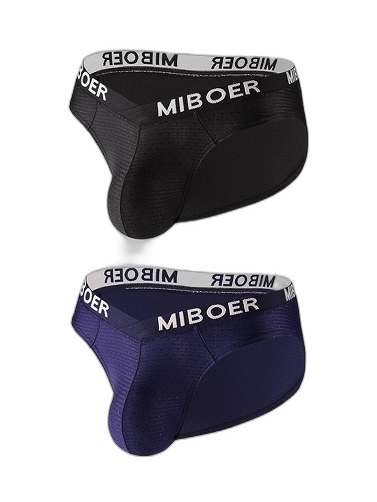 2 Pack Men's U-Pouch V-Front Low-Rise Briefs