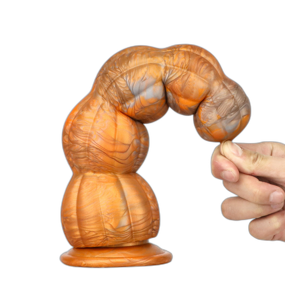 Pumpkin Anal Beads - Hands-Free Butt Plug - Soft Silicone Anal Sex Toy