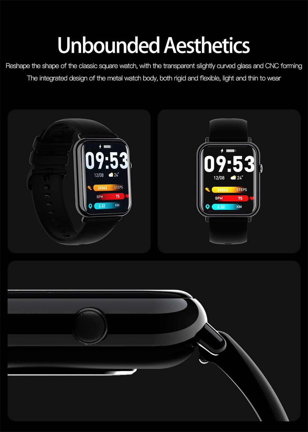 Premium Smart Waterproof Watch - IP67 Fitness Tracker with Bluetooth 5.2 | 1.69" HD Display