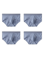 4 Pack Men's Large Pouch Separation Ice Silk Briefs