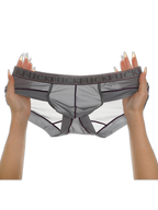 2 Pack Men's Ice-Silk Stretch Sports Briefs with 3D Pouch