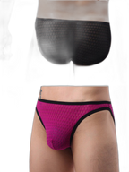 2 Pack Men's Solid-Color Checkered Briefs