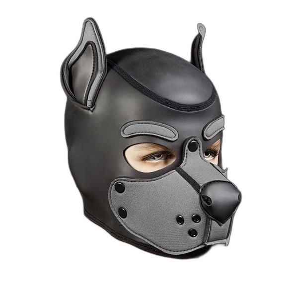Mr S Leather Neoprene K9 Puppy Hood | Black/Grey