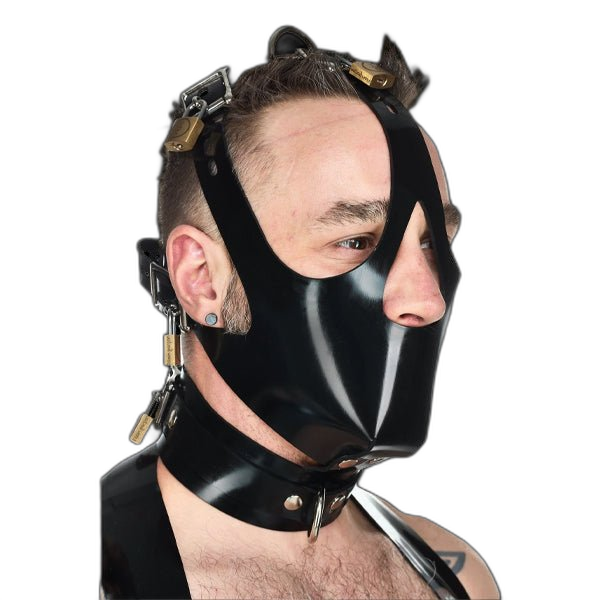 Vilain Garçon Heavy Rubber Locking Head Harness Muzzle