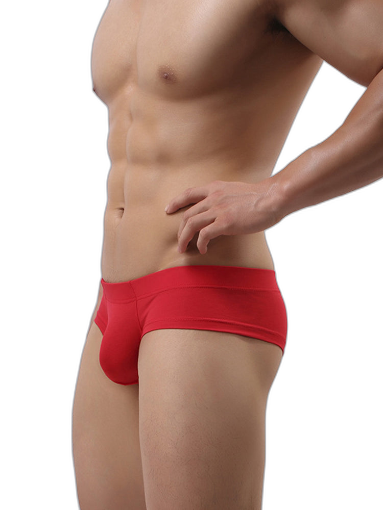 3 Pack Men's Cotton Solid U-Shaped Pouch Briefs