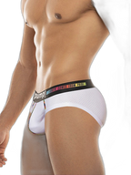 Men's Mesh Briefs With Colorful Spliced Lines